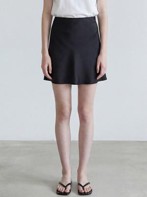 Stay With Me Satin Mini Skirt_Black