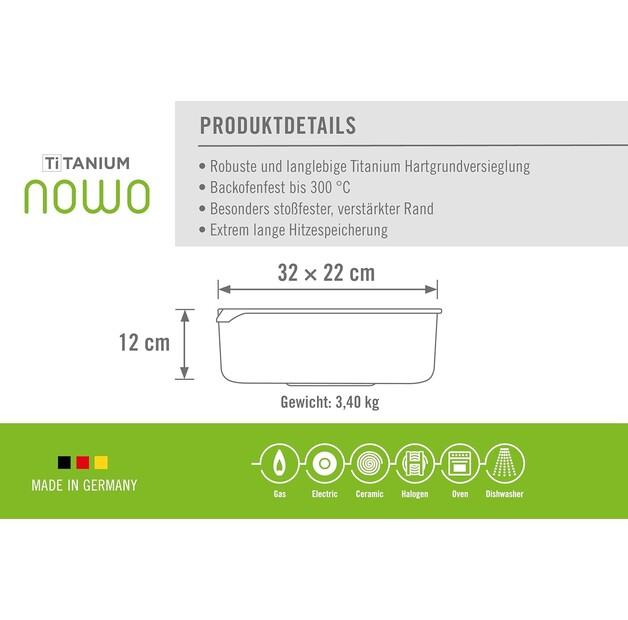 Жаровня Woll nowo титановая 32×22 см 6 л (1036N)