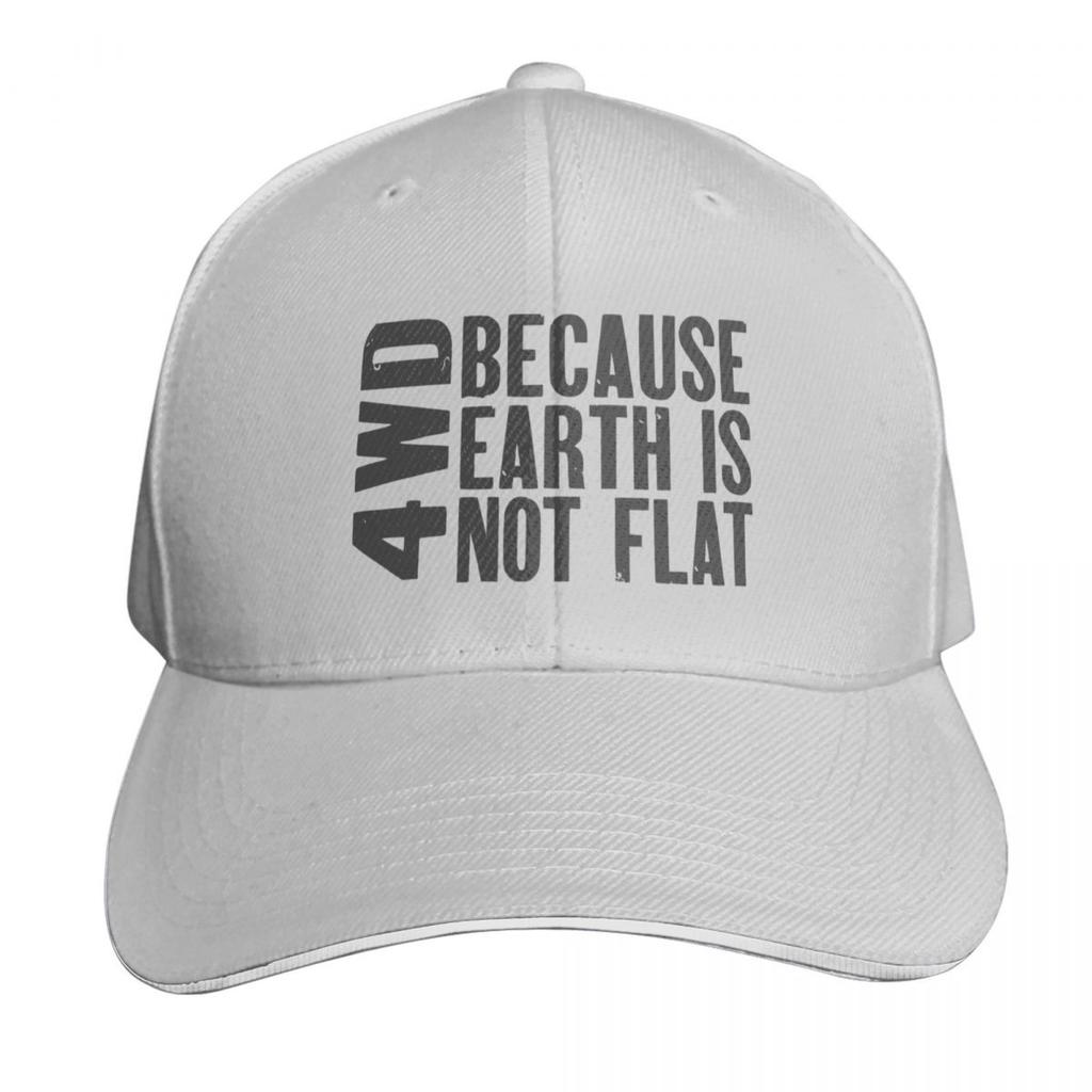 WD Because Earth Is Not Flat Baseball Cap Dad Hat Custom Hat Golf Hat Unisex Anime Womens Golf Wear Unisexs