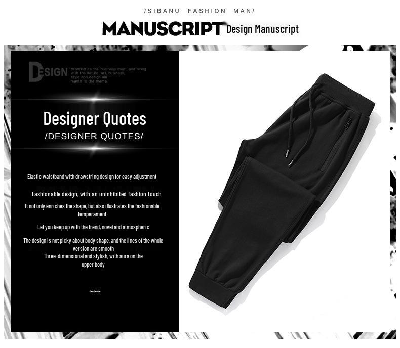 Men's Lightweight Cotton Athletic Cuffed Pants