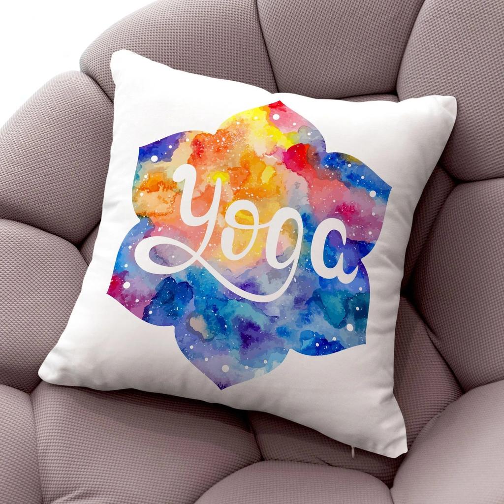 Meditation Decorative Pillowcase Living Room Office Home Pillowcase Car Ornaments