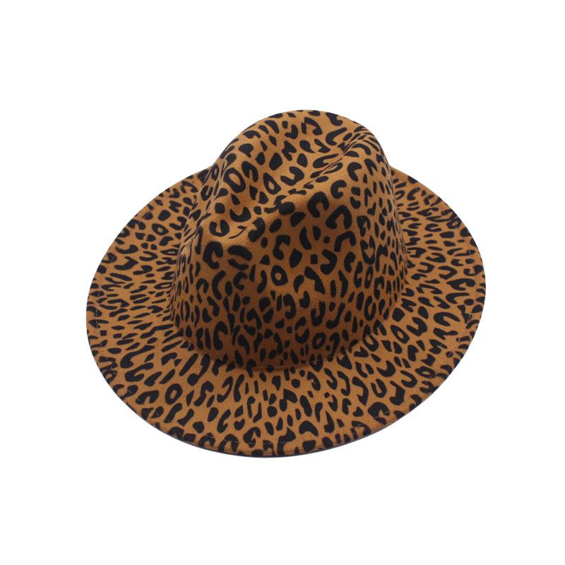 Thickened fabric leopard print color matching top hat European and American men and women fashion double-sided jazz hat leopard print double color ma