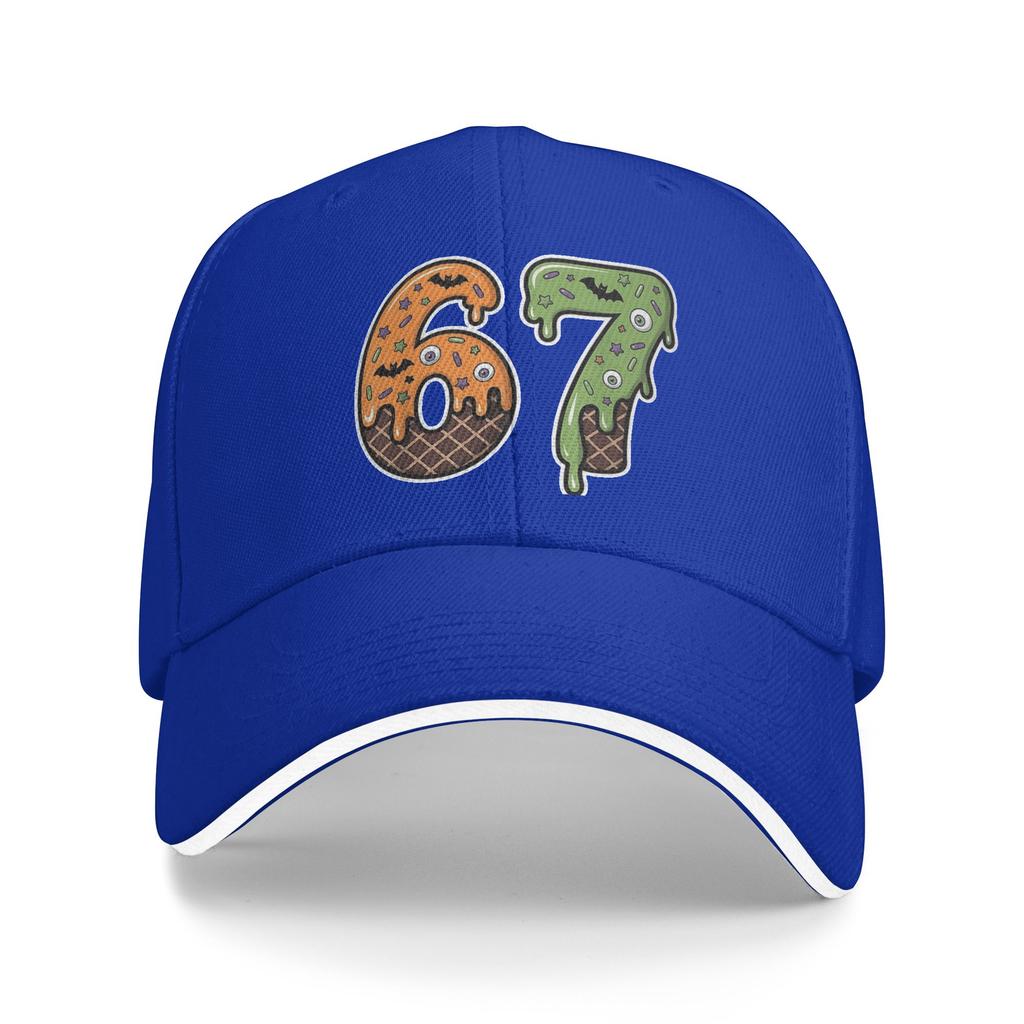 67 Sorvete Halloween 67 Meme Engraçado Seis Sete Geração Alfa 67 Sol Boné de Beisebol Primavera Boné Trucker Homens Tênis Skate Boné Snapback
