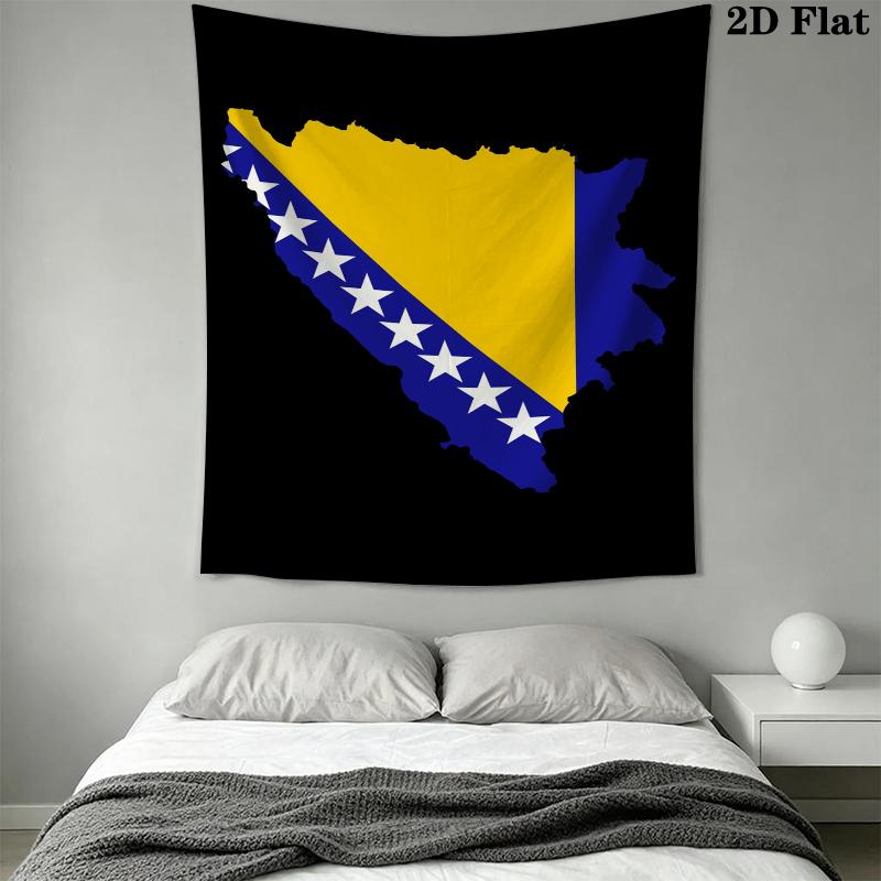 Bosnia and Herzegovina Wall Tapestry Aesthetic Wall Hanging Printed Fabric Blanket Decorative Tapestries for Bedroom Living Room Home Decor