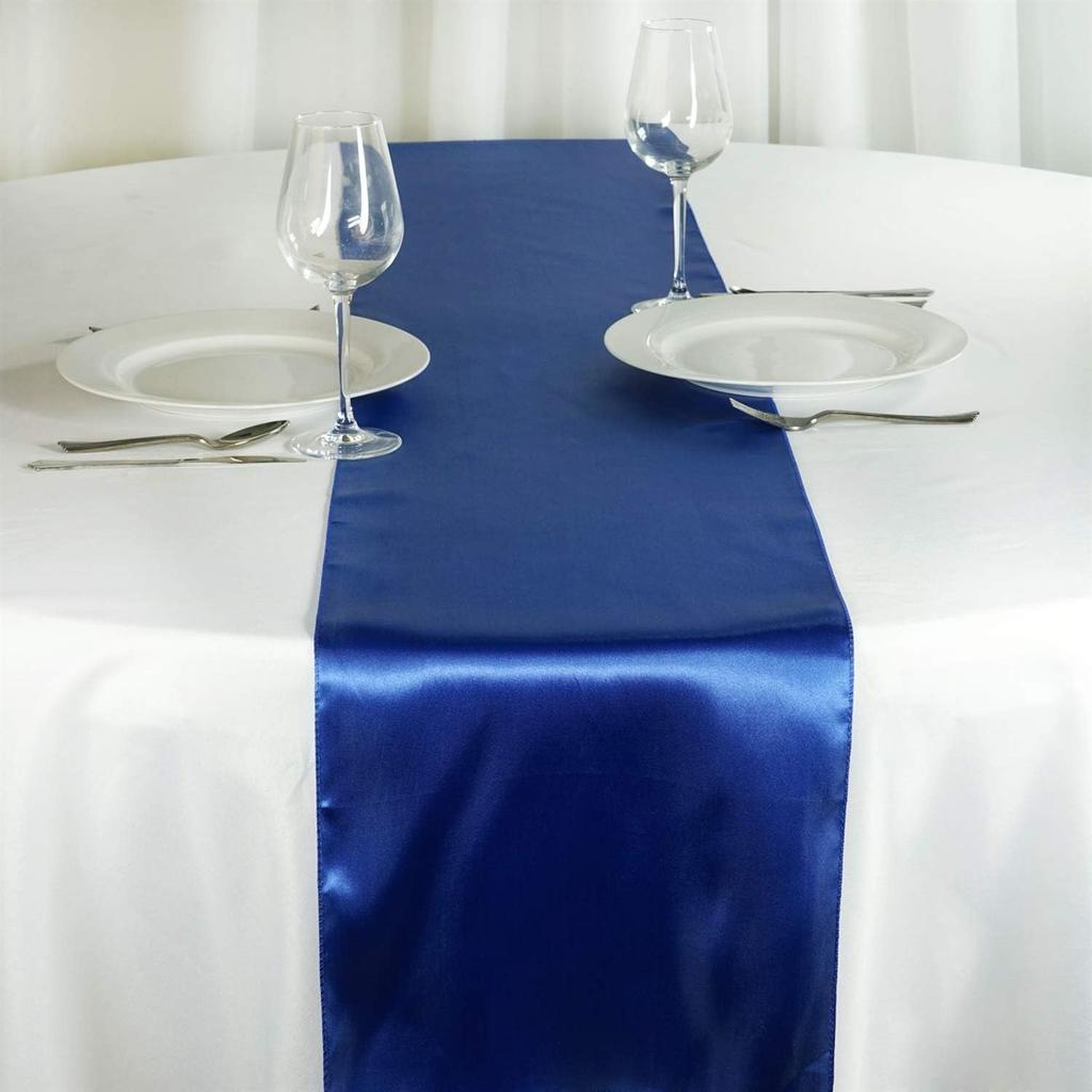 Pack of 4 Satin 12 X 108 inch Luxury Satin Table Runner, Perfect for Weddings, Holiday Dining, Banquets, Parties, & Events, Formal Dining & Home