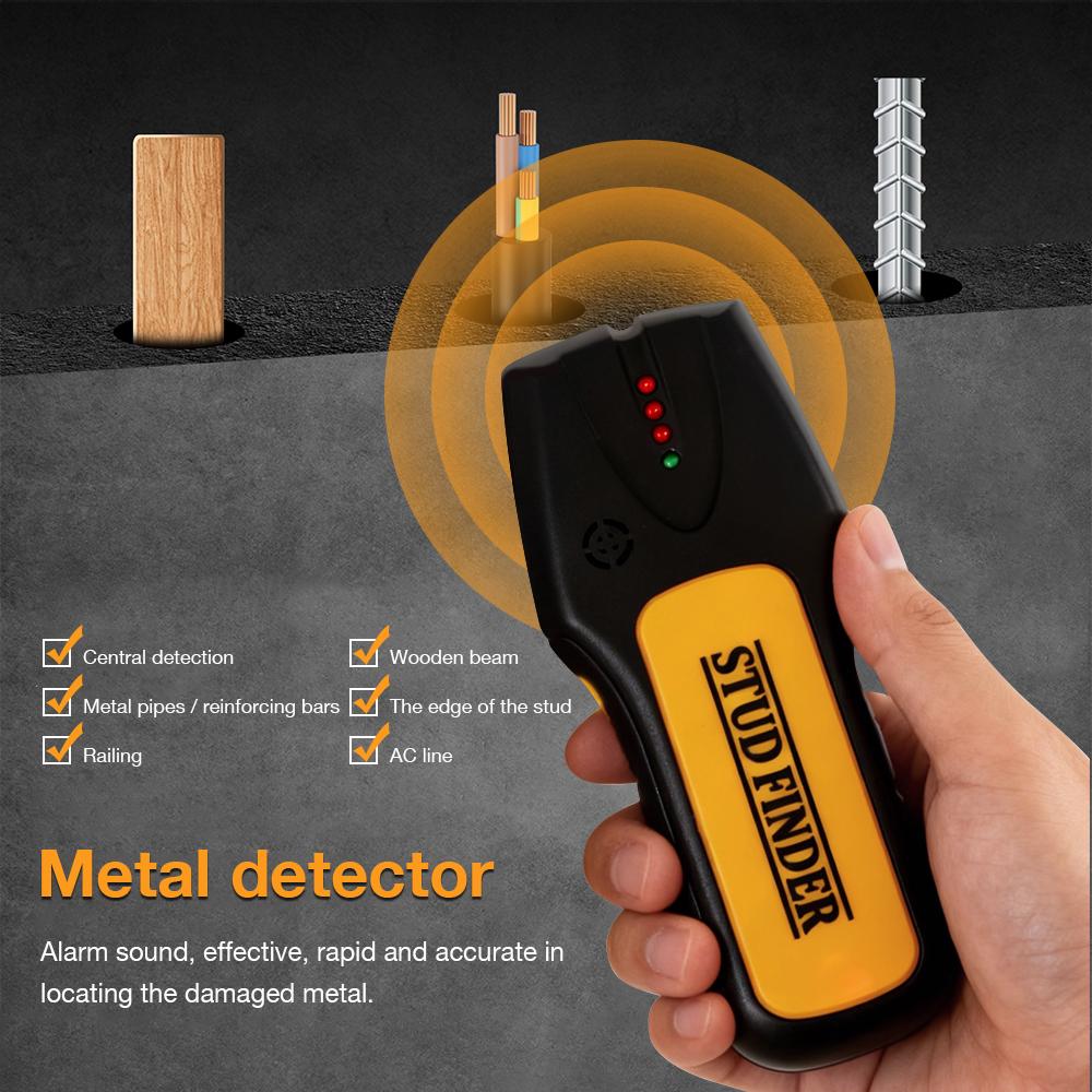 Handheld Metal Detector Underground Depth 19mm Scanner Search Stud Finder Wood AC Live Wires Finder Electric Wall Metal Detector