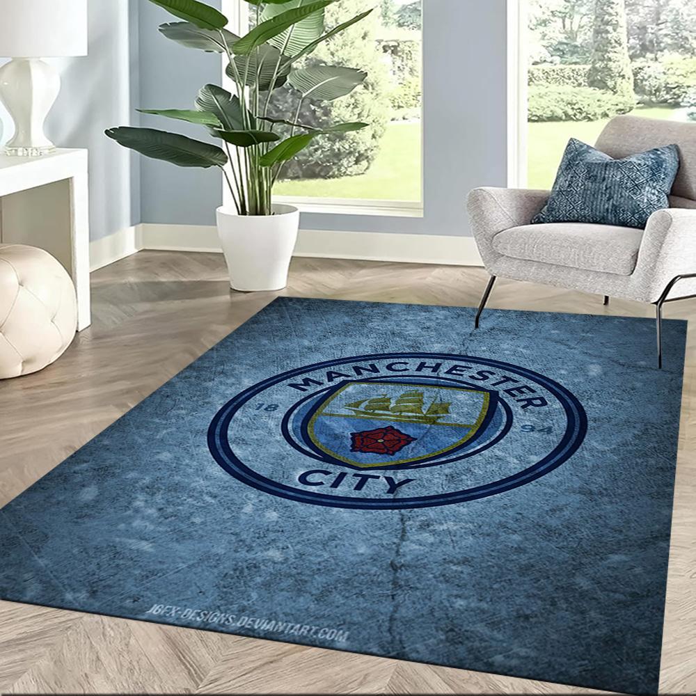 Manchester City Floor Rug Office Rug Suitable For Hallway Decorate Room Kitchen Foyer Antislip Carpet Anime Office Decor