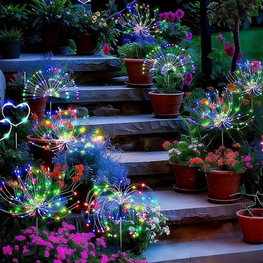 1/4 piezas Luces Solares Impermeables de Fuegos Artificiales Chispas Luz de Hada Paisajismo Luces de Jardín Luz de Decoración Exterior Patio Porche Camino