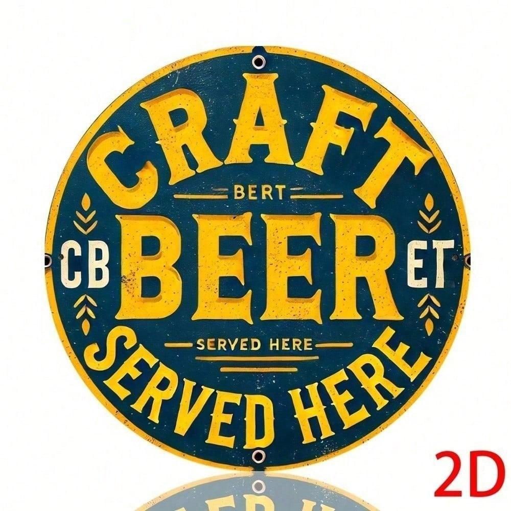

Vintage Round Metal Beer Tin Sign 8 Inch Retro Aluminum Wall Decor for Bar Pub Man Cave різнокольоровий