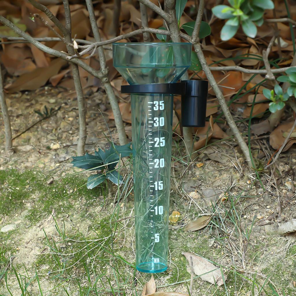 Taza Medidora de Lluvia de Plástico con Capacidad de 35 mm Pluviómetro Fácil de Instalar para Césped Granja Jardín Entornos Uso en Exteriores