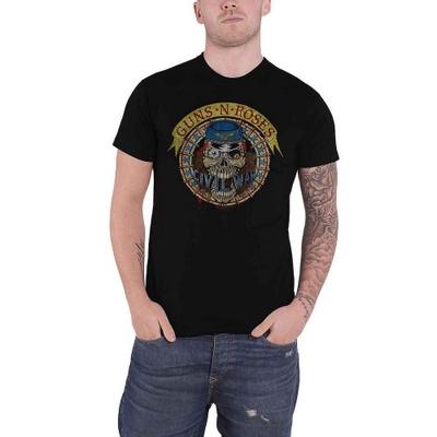 Guns N Roses Unisex Voksen T-skjorte med Skalle Sirkel Ryggtrykk