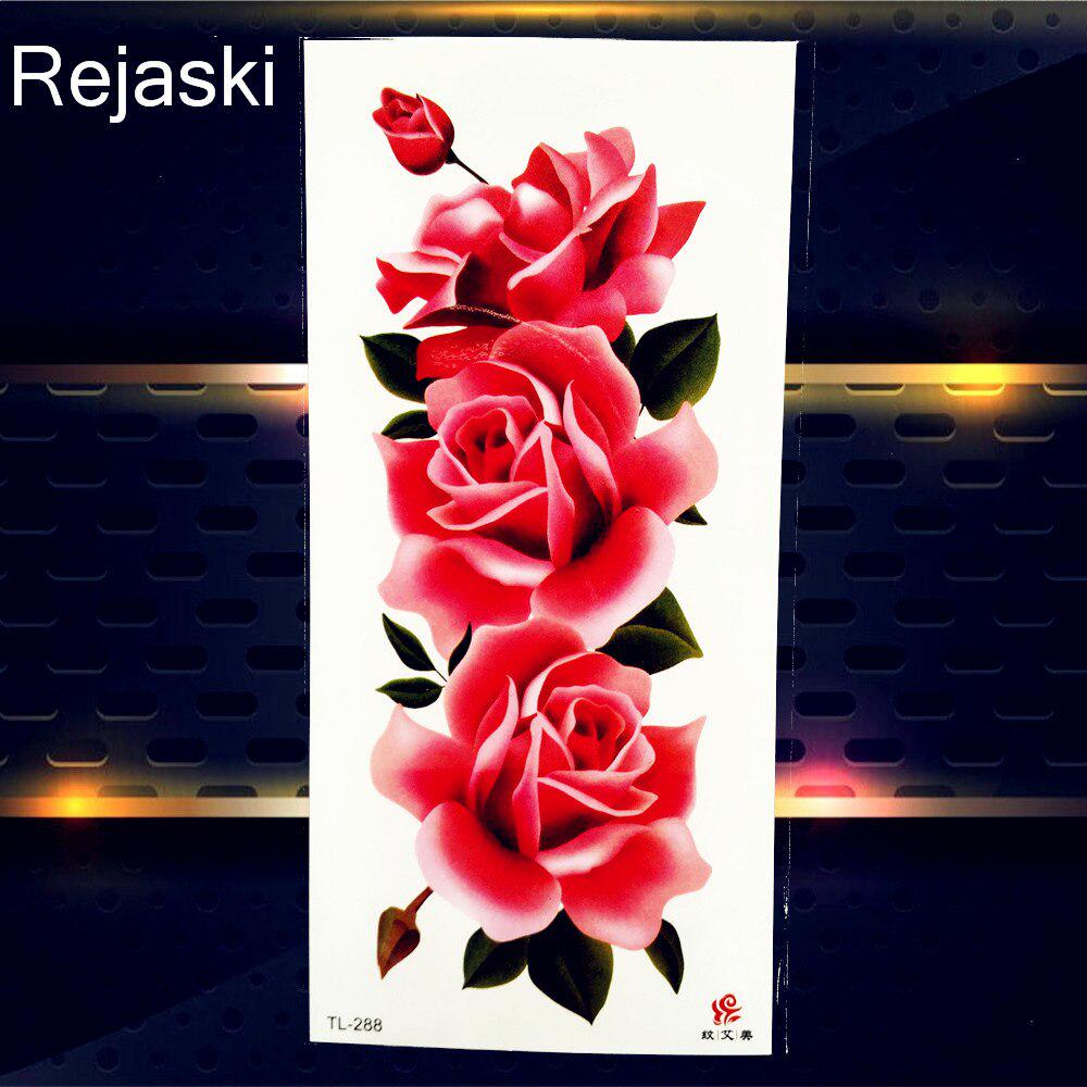 1 peça adesivo temporário de flor colorida tatuagem falsa à prova d'água para mulheres sexy beleza tatoos decalque