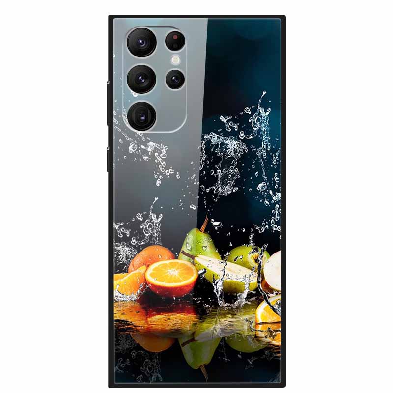 Gehärtetes Glas Cover Für Samsung S23 Ultra 5G Hülle S 23 Luxus Hartes Funda für Samsung Galaxy S23 Plus Ultra 5G Bemaltes Coque S23