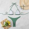 Triangle Strap Pearl Sexy Bikini Split Swimsuit