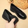 Low Heel Round Toe Work Shoes Black Single Shoes Professional Formal Shoes Women's Shoes Comfortable Middle-Aged Leather Shoes