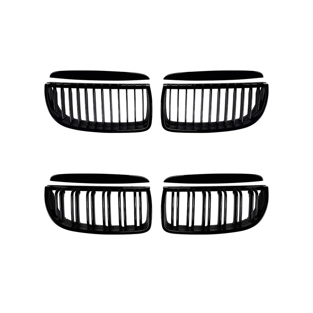 For BMW 3 Series E90 E91 2005-2008 Car Front Bumper Hood Grilles Single And Double Line Style Upper Racing Grills Accessory