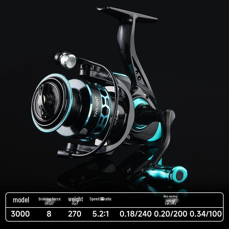 Haotun Zero-Gap Double Handle Spinning Reel: 5.2:1 Long-Cast, Squid & Micro-Object Fishing.