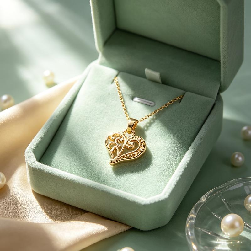 Women's all-stainless-steel heart-shaped necklace Fade-resistant elegant jewelry Commuting party gift
