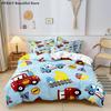 Conjunto de Cama Infantil de Desenho Animado Fofo Padrão de Pista de Carro Capa de Edredom Conjunto Cobertura de Cama Infantil Capa de Edredom Full King Fronha