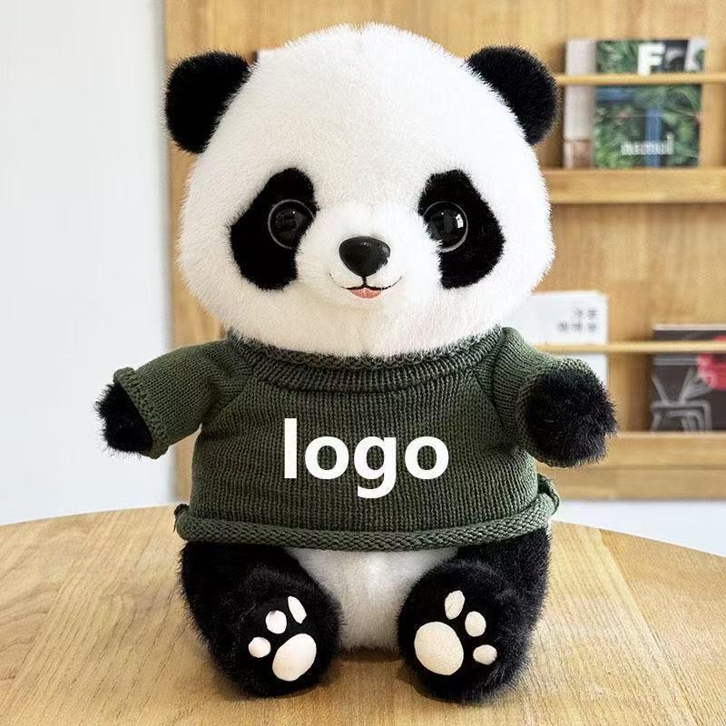 Adorable Panda Plush Toy with Outfit - Chengdu Souvenir and Festival Gift, Customizable with Logo.
