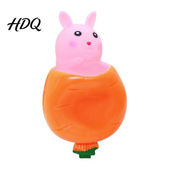 Stress Relief Toy Carrot Rabbit Fidget Toys Easter Squeeze Cute Bunny Sensory Shaped Birthday Party Favors for Autistic Children Adult Anxiety