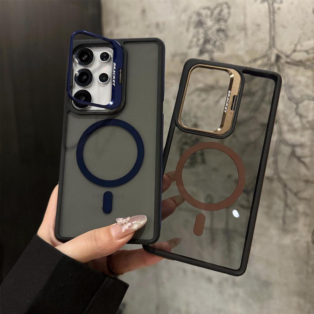 Samsung S25 Ultra Linsenhalter Magnetische Handyhülle - S22/S24 Sturzsicher, Zweifarbig