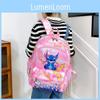 Disney Stitch Student Backpack Large Capacity Nylon Kids School Bag With Comfortable Straps For Education