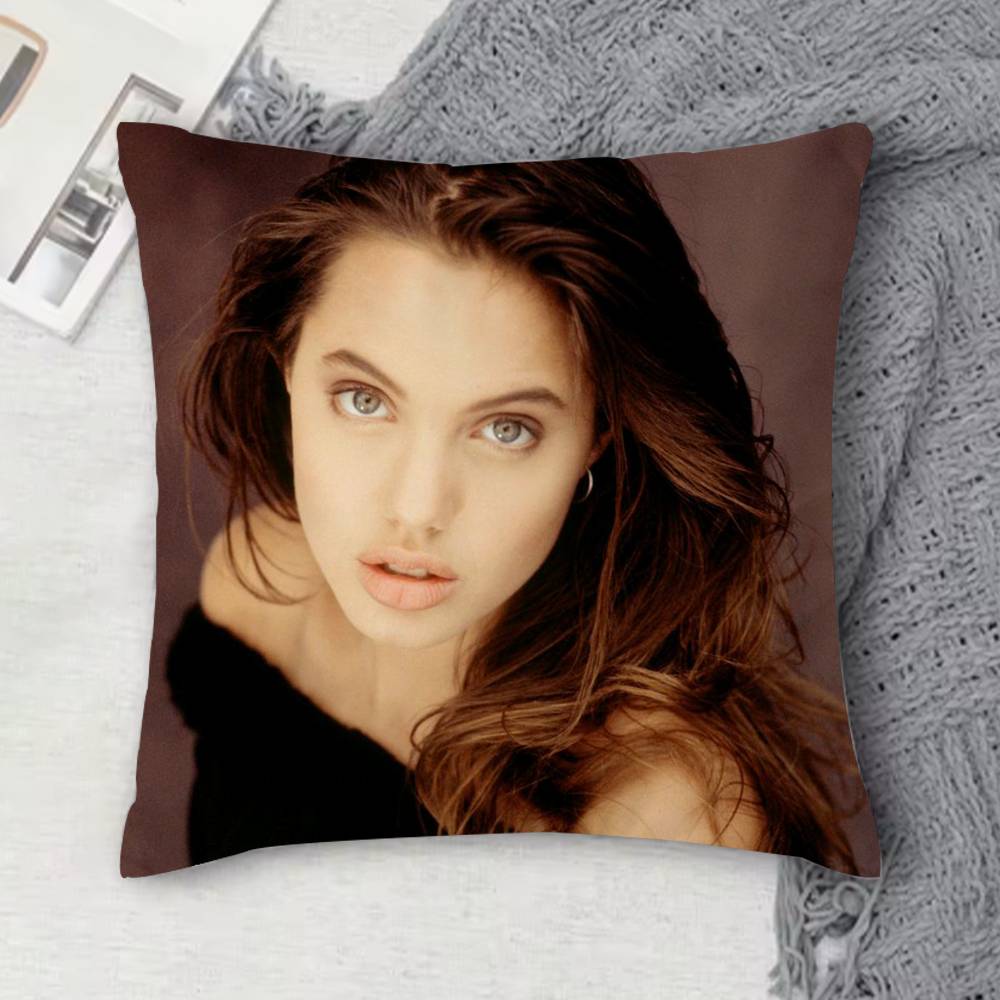 AAngelina jolie Doublesided Printed Square Decorative Cushion Cover for Sofa Living Room Home Decor