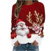 Christmas Snowman Pattern Women Fashion T-Shirts Autumn Winter Long Sleeve Cute Christmas Ladies Tee Plus Size Pullover