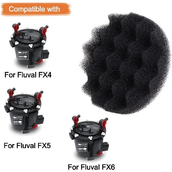 Swess 8Pack Foam Filter Pads, FX4 Filter Media Compatible with Fluval FX4/FX5/FX6 Canister Foam & FX6 Carbon Filter Pads Replacement, Aquarium Filter