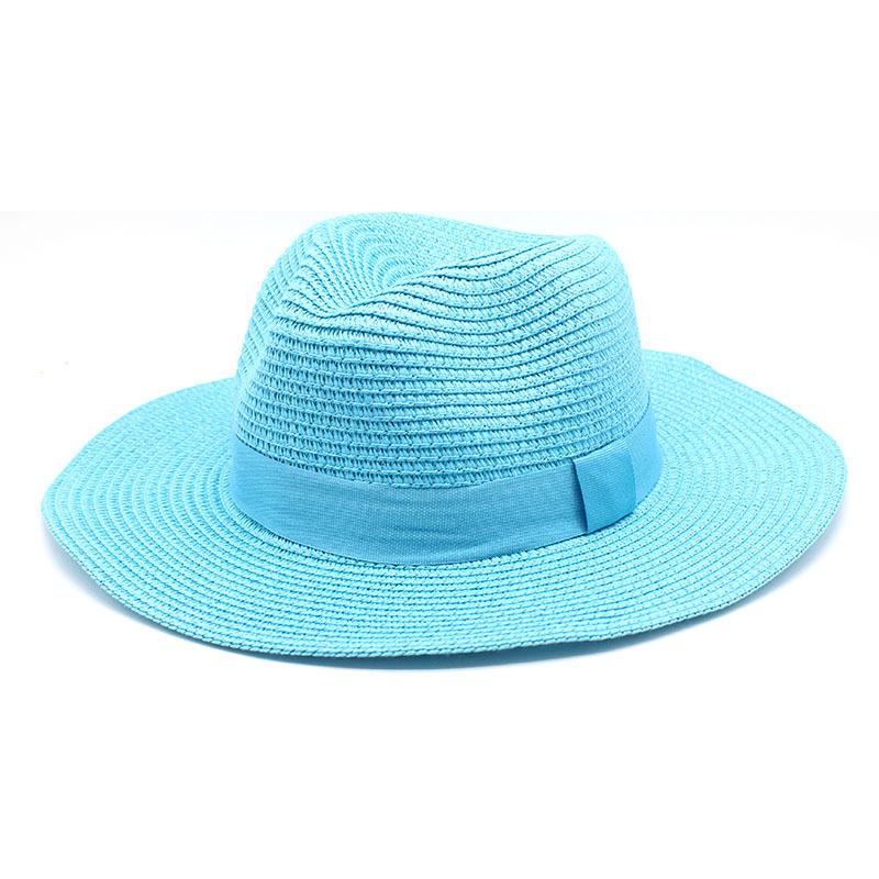 Unisex Summer Panama Sun Hat - Fashionable Straw Braid Fedora for Outdoor and Beach Wear.