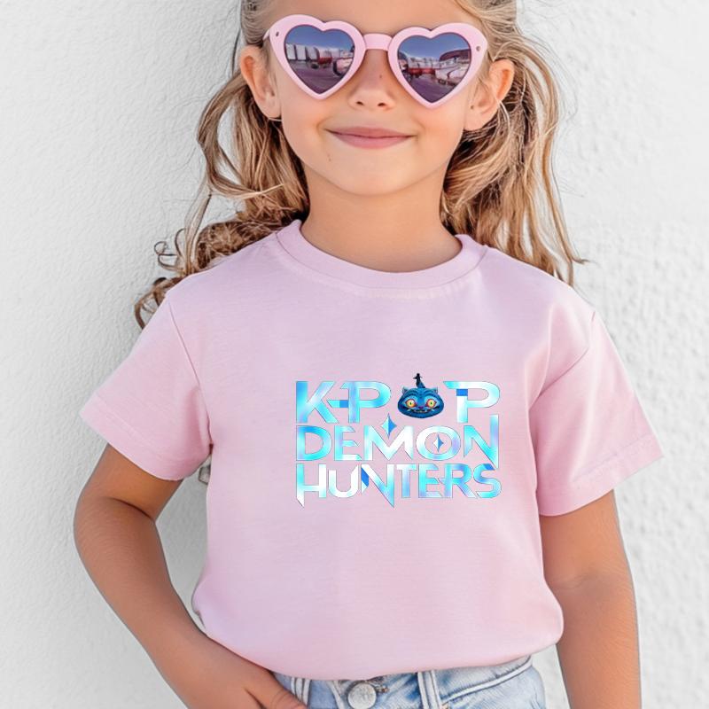 

Fashion Kids Cotton T-Shirt Girls Boys Clothing Kpop Demon Hunters Tiger Graphic Tops Harajuku Child Clothes Short Sleeve Tees 140