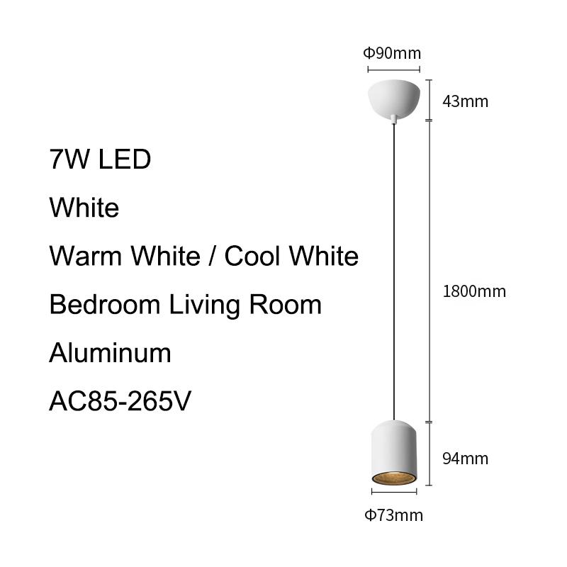 

Современный простой светодиодный подвесной светильник для спальни, ночник для гостиной, алюминиевый декор для дома, освещение, белые/черные потолочные светильники Warm White