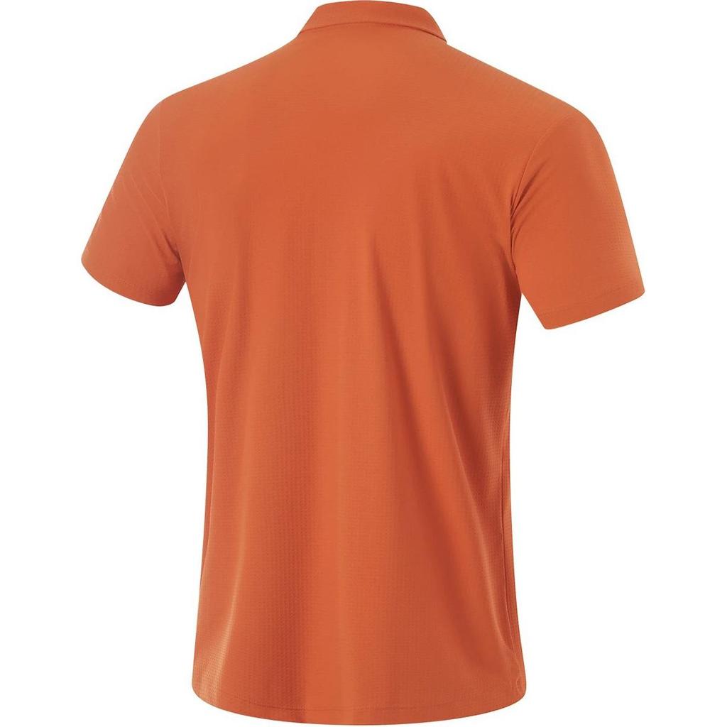 Li Ning Fitness Series Solid Color Comfortable Casual Simple Brand Logo Printed Short Sleeve Polo Shirt Men Polo Shirts Ochre-Orange APLU123-8