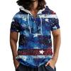 Men'S Casual Short Sleeved Hooded Top Buttoned Open Neck T-Shirt