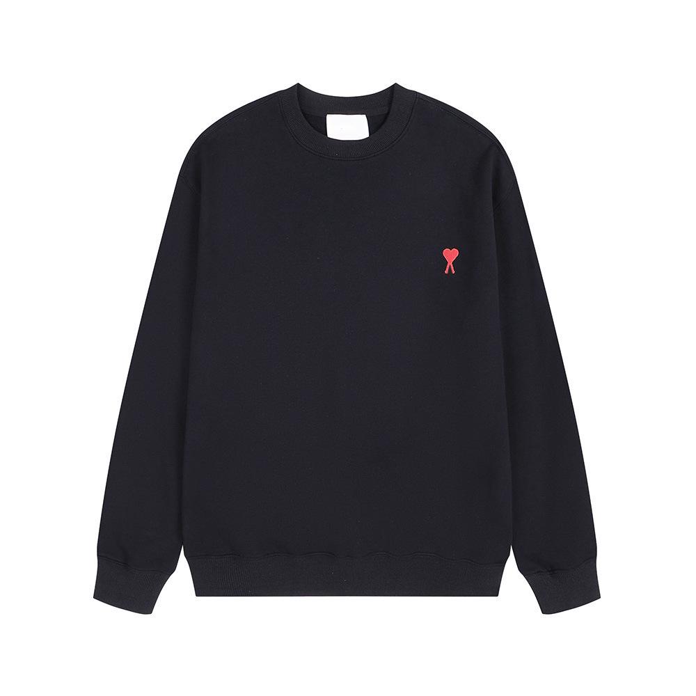 Sweatshirt Unisexe AMI ANCIENT en Coton avec Petite Broderie Cœur - Style Automne/Hiver, Col Rond, Coupe Ample, Décontracté.