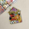 Whiteboard Magnets Vintage House Refrigerator Magnet, Colorful Fairy Tale Town Magnet Fridge Magnetic Kitchen Decoration Accessories
