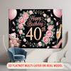 Party Backdrop Birthday Pink 40Th Photo Booth Background Wall Decor