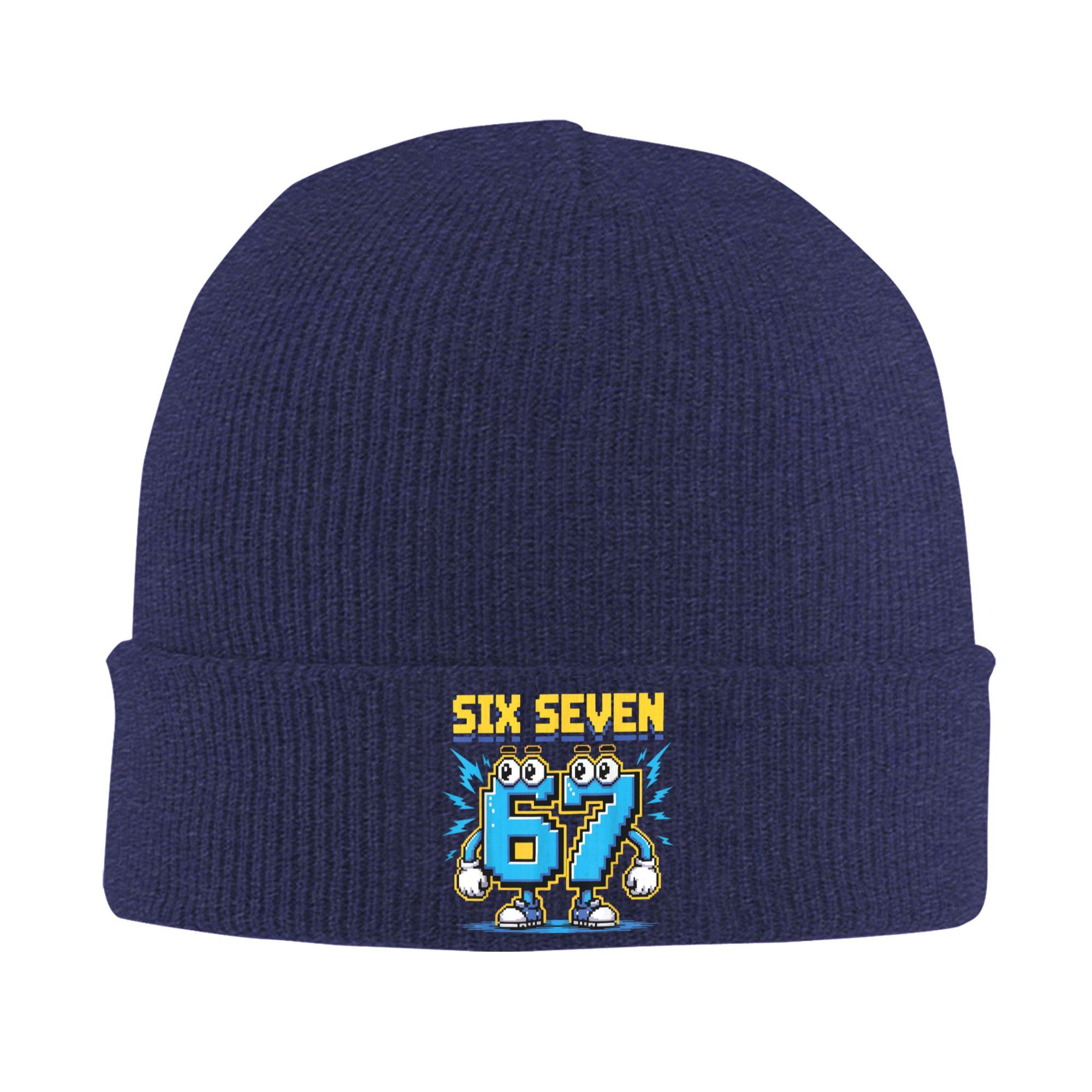 

Six Seven Brainrot 67 Meme Gaming Gen Alpha Knit Hat Fashion Caps Men Kpop Beanie Hats Autumn Winter Custom Elastic Bonnet Hats One Size