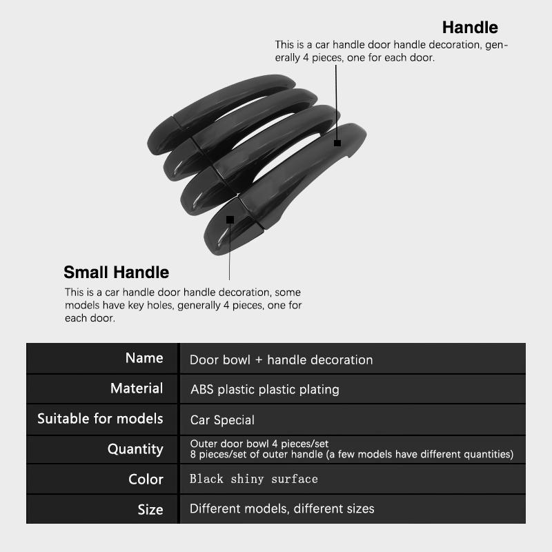 For Renault Kangoo 3 Gloss Black Outer Door Handle Cover Creative Sticker Trim Car Protective Film Styling Accessories