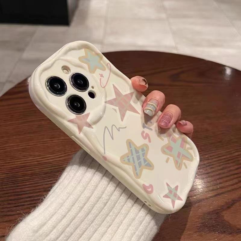 Colorful Plaid Star Creative Mobile Phone Case Mobile Phone Protective Cover for iPhone 15 14PLUS 13 12 11 X XS XR