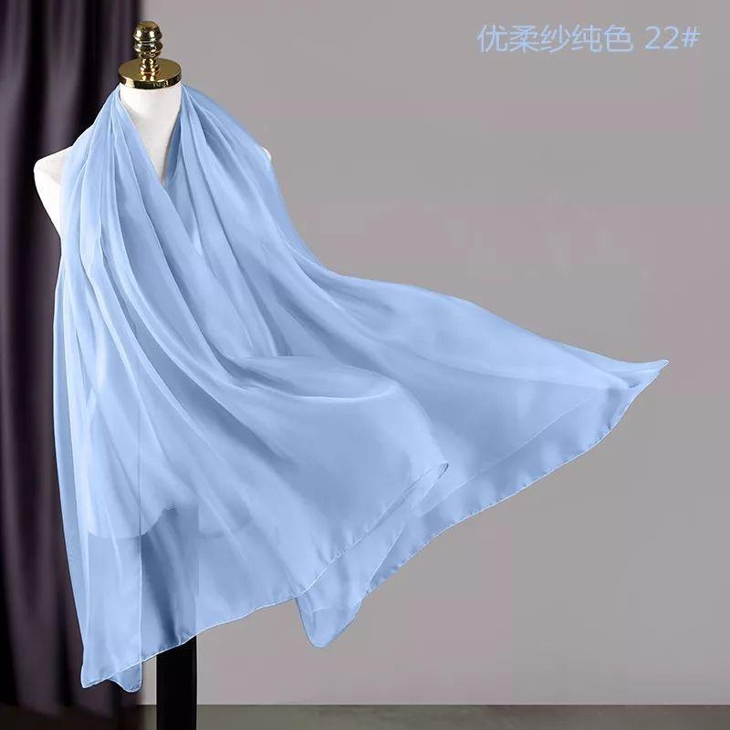 Fashion Solid Soft silk Scarf Spring and Autumn long Shawl Female Summer Sunscreen high quality Scarves Headband Hijab Bandana