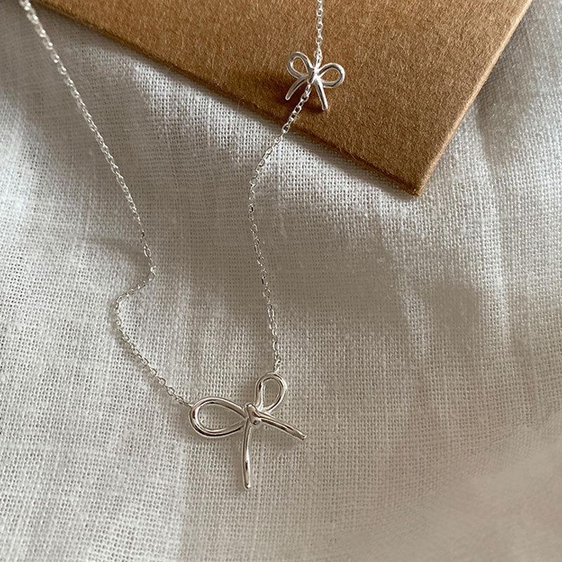 

Простое и универсальное ожерелье-бант для женщин, нишевое, высокого класса, элегантное, модное, изысканное, трендовое, универсальное, цепочка на шею, цепочка на ключицу