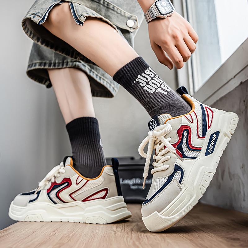 Men 's Casual Four Seasons Fashion Skateboarding Students Comfortable Sneakers Boys Trending Soft Sole Breathable Shoes