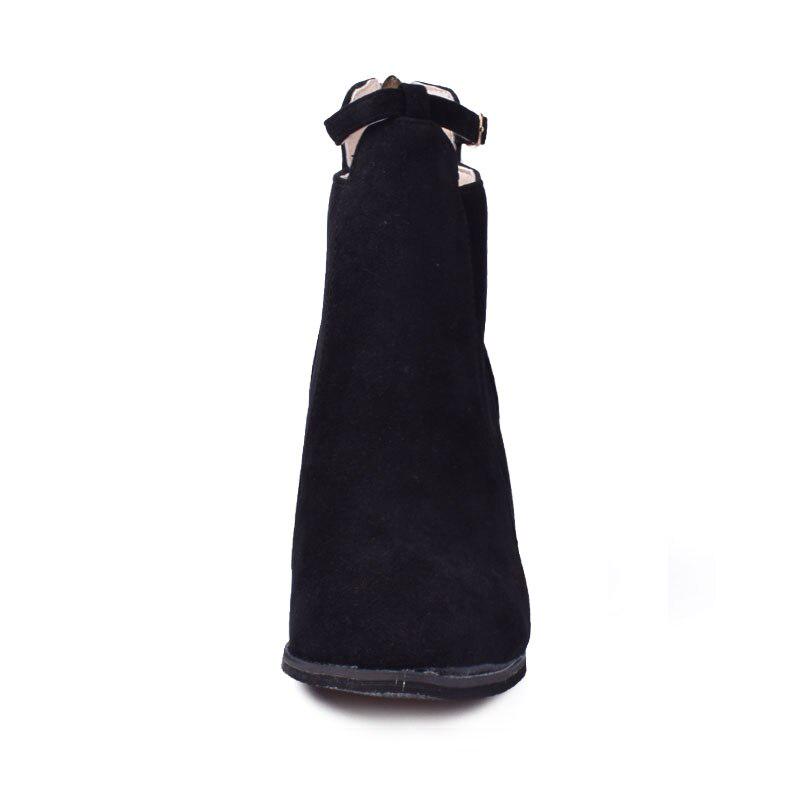 Kozačky Vysoké podpatky Kotníkové Dámské Kozačky Móda Hrubý podpatek Dámské Krátké kozačky Boty Khaki Dámská obuv