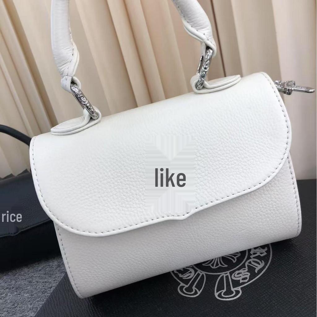 Celebrity Style Genuine Leather Crossbody Handbag - Top Layer Cowhide, High-End Streetwear Accessory