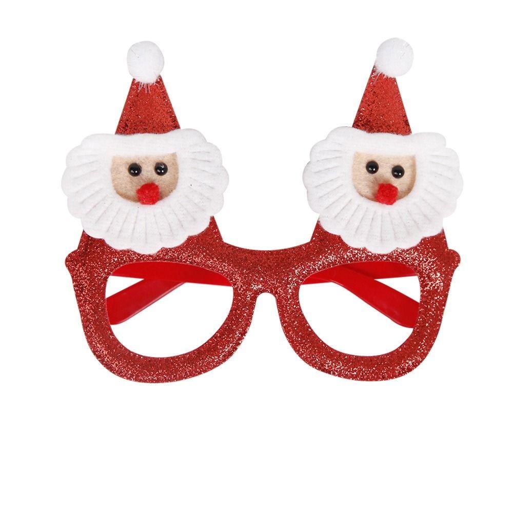 Red Santa Claus Eyeglasses Christmas Decorative Glasses Party Decorations Christmas Frame Glasses