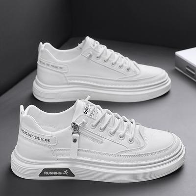 Shoes Men's Autumn Casual Leather Shoes Versatile New White Shoes Anti-Slip Sports Sneakers