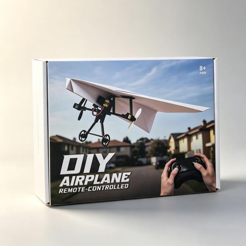Remote Control Paper Airplane Kit With Gyro Stabilizer Diy Electric Rc Plane Power Module Paper Aircraft Transmitter Component