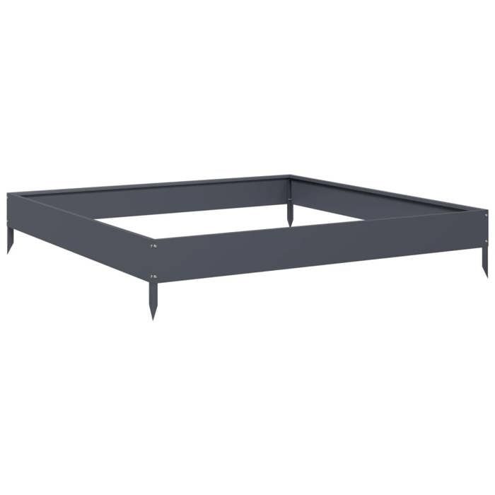 VidaXL Lit surélevé de jardin anthracite 100x100x18,5 cm acier 851012